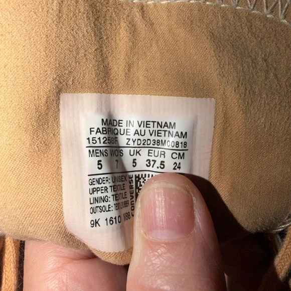 Converse Chuck Taylor All Star II High Top Parchment 151258F Sz M5/W7 - Picture 3 of 3